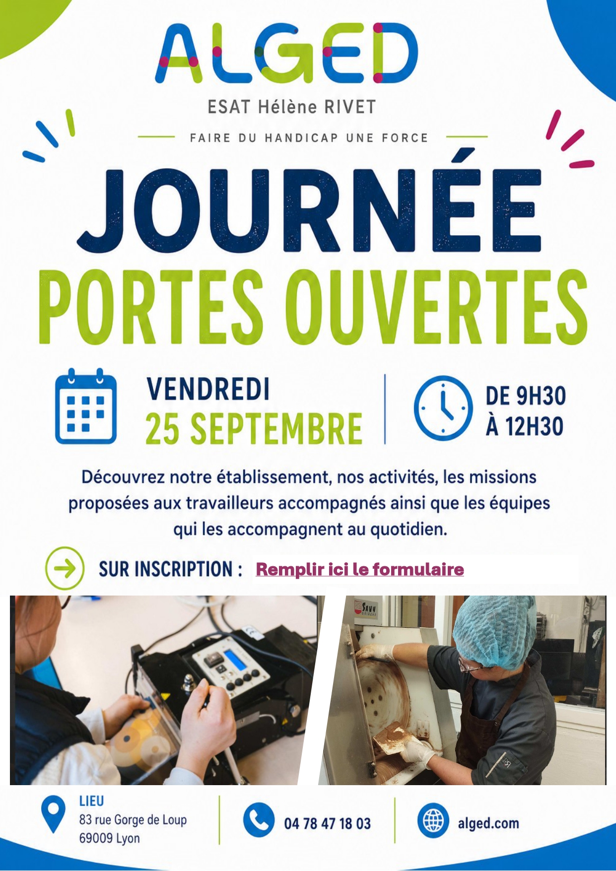 affiche portes ouvertes esat helene rivet